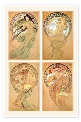 The Arts, study collage de Alfons Mucha akg-images