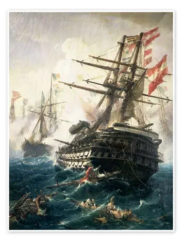 The Battle of Lissa de Constantin Volonakis Bridgeman Images