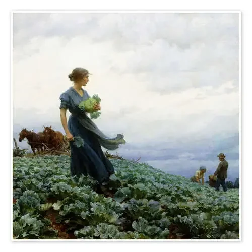 The Cabbage Field, 1914 de Charles Courtney Curran Bridgeman Images