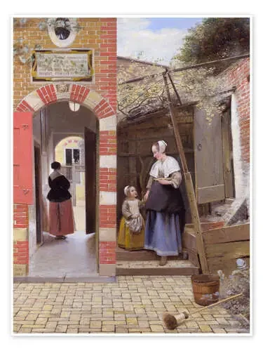 The Courtyard of a House in Delft de Pieter de Hooch Master Collection