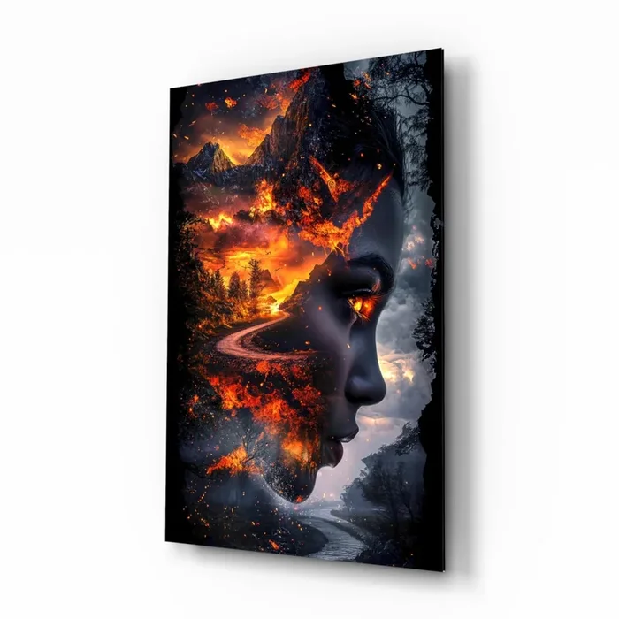 The Fire Within Glass Wall Art Designer Collection – 28.5 » X 18 «