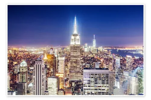 The Manhattan skyline at night, NYC de Matteo Colombo
