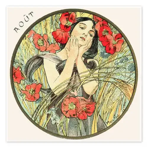 The Months – August (Août) de Alfons Mucha Master Collection