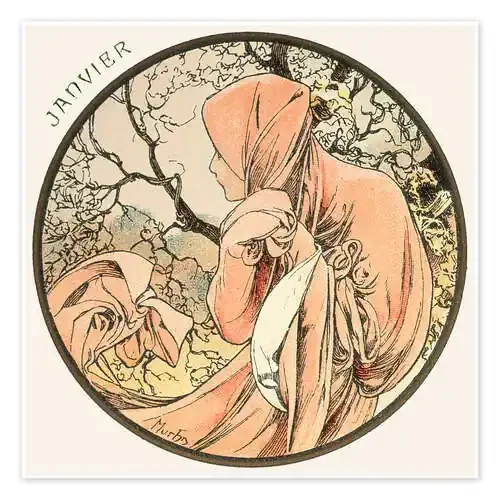 The Months – January (January) de Alfons Mucha Master Collection
