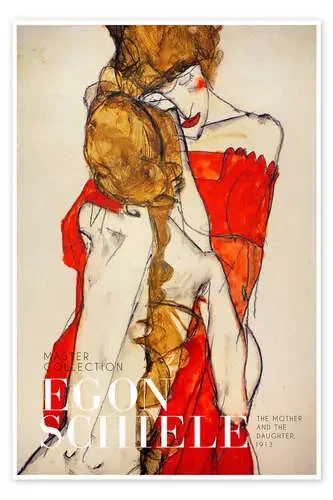 The Mother And The Daughter, 1913 de Egon Schiele Exhibition Posters