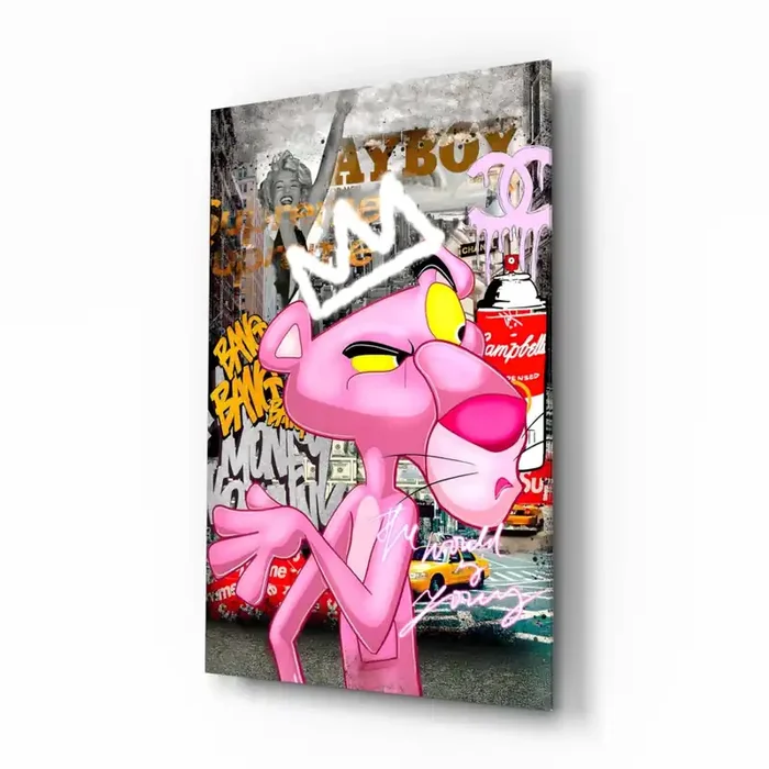 The Pink Panther‘s City States Glass Wall Art Designer Collection – 28.5 » X 18 «
