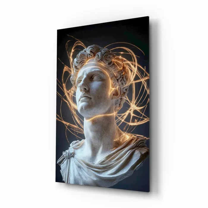 The Shining Mind of Aurelius Glass Wall Art Designer Collection – 28.5 » X 18 «