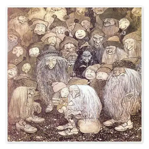 The trolls and the gnome boy de John Bauer Master Collection