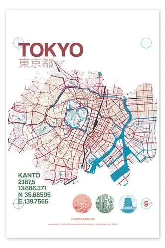 Tokyo city map de campus graphics