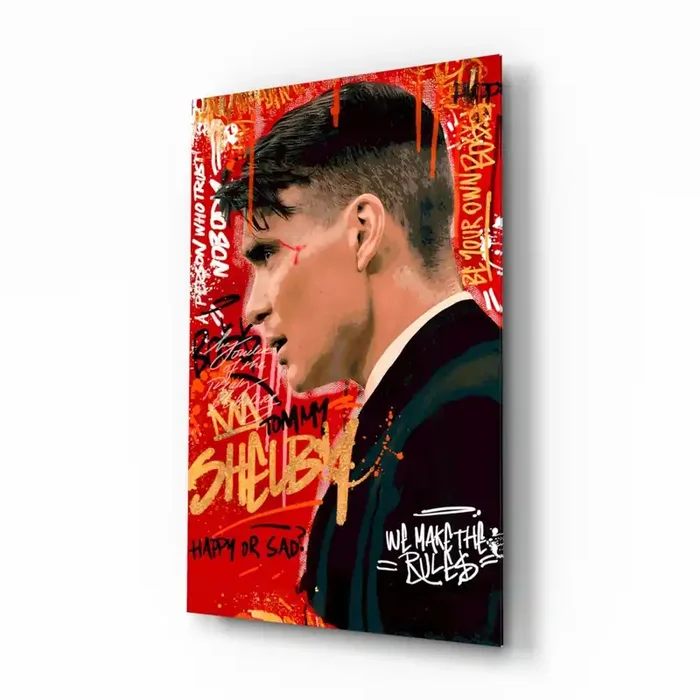 Tommy Shelby The Ruleless Boss Glass Wall Art Designer Collection – 28.5 » X 18 «