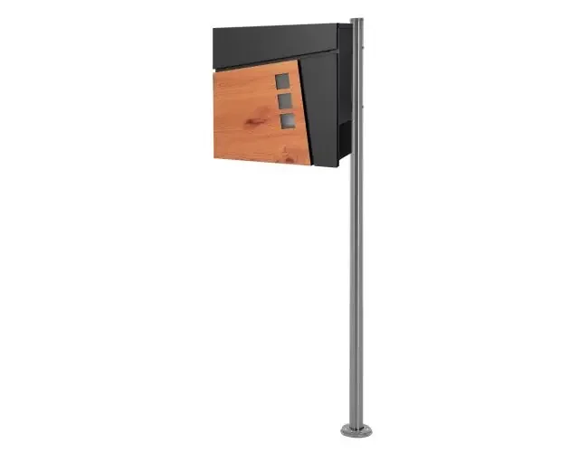 Top Qualità Buzón exterior con soporte 120cm y compartimento periódicos negro | Brico Depôt