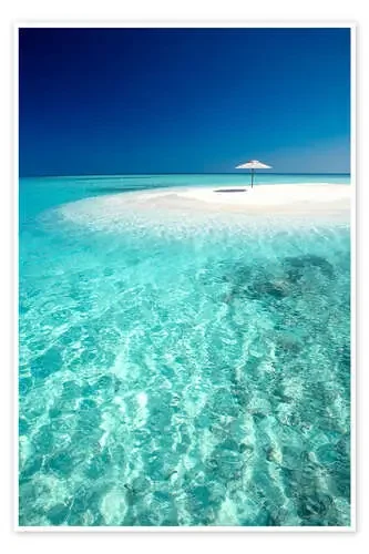 Tropical sandbank and sun umbrella de Sakis Papadopoulos Robert Harding