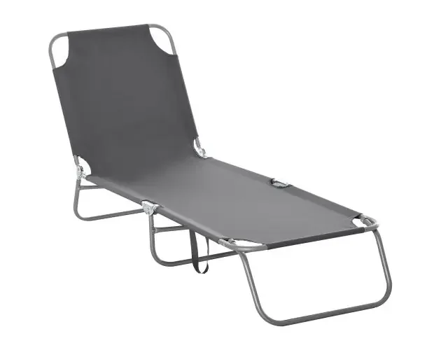 Tumbona plegable 187x55x24 cm metal, tela oxford color gris Outsunny | Brico Depôt Occasione