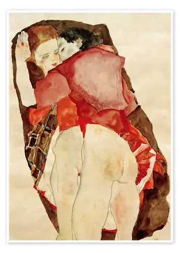 Two Girls (Lovers) de Egon Schiele Bridgeman Images