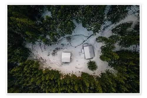 Two huts in the forest de Philipp Dietrich