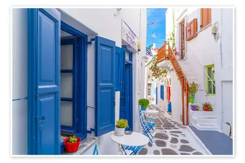 Typical Greek Street Scene on Mykonos de Frank Fell Robert Harding