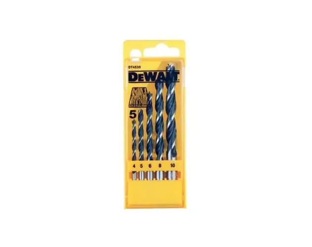 Ultima Occasione Brocas para madera Dewalt – caja de 5 brocas – cromo-vanadio – punta centra | Brico Depôt