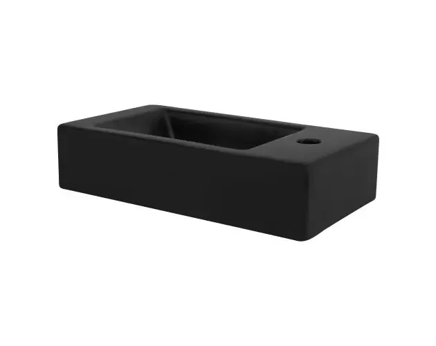 Ultima Occasione Lavabo incl. Desagüe sin rebosadero 46x26x11 cm cerámica negra ml-design | Brico Depôt