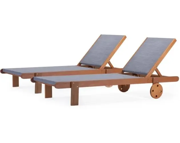 Ultima Occasione Tumbona en madera exóticasaïgon- maple – gris – lote de 2 | Brico Depôt