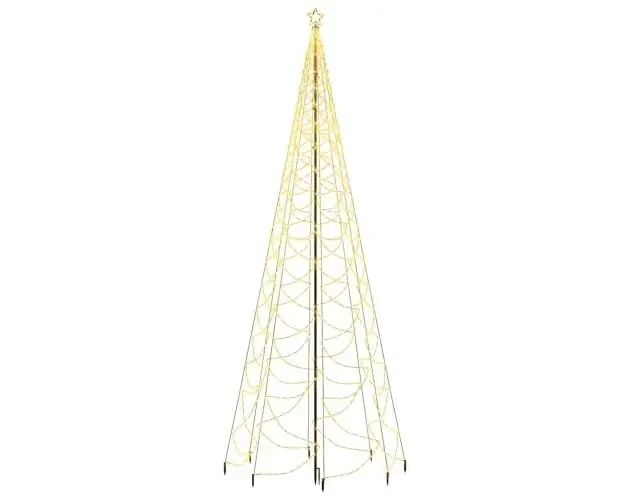 Ultima Occasione vidaXL árbol de navidad con poste de metal 1400 LEDs blanco cálido 5 m | Brico Depôt