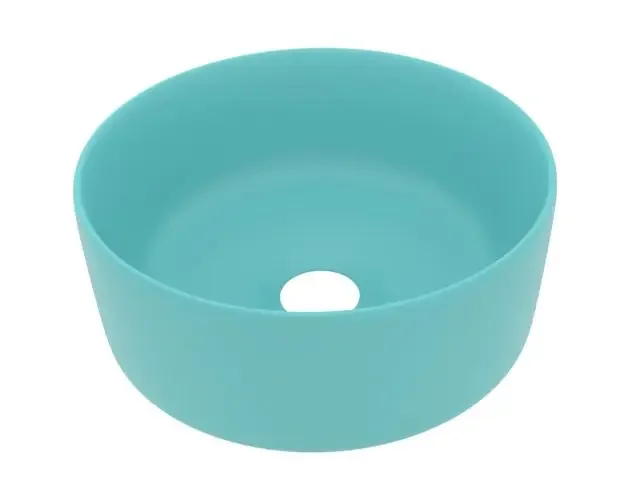 Ultima Occasione vidaXL lavabo de lujo redondo cerámica verde claro mate 40×15 cm | Brico Depôt