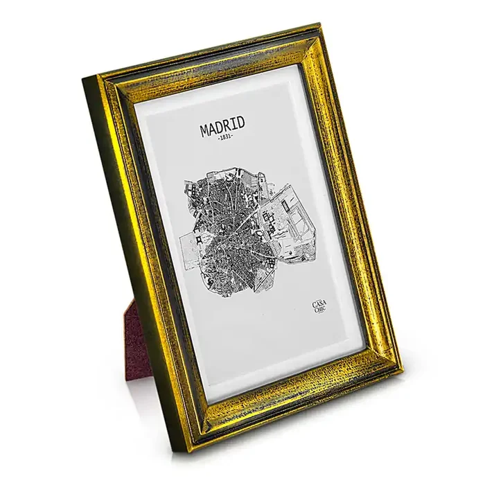 Ultime Pezzi Marco de fotos Lancaster | Rectangular | Desgastado | Formato vertical u horizontal | Tamaño: 21 x 16 x 2 cm | Para fotos de 17 x 12 cm | Con paspartú para fotos de 15 x 10 cm | Frente de cristal | De