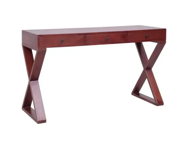 Ultime Pezzi vidaXL escritorio ordenador madera maciza de caoba marrón 132x47x77 cm | Brico Depôt