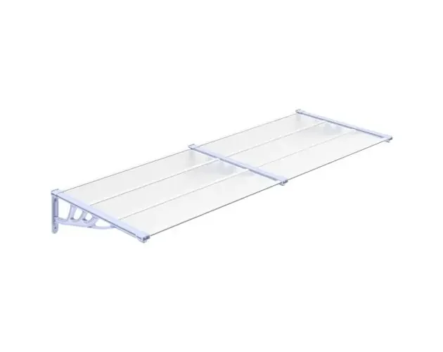 Ultime Pezzi vidaXL marquesina puerta policarbonato gris y transparente 239×90 cm | Brico Depôt