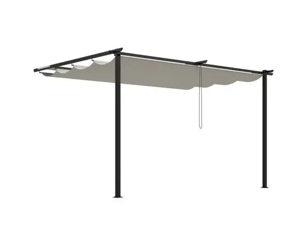 Ultimissimo Modello Pérgola de pared 390x290x220 cm poliéster, acero color beige Outsunny | Brico Depôt