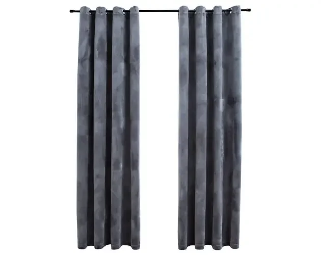 Ultimissimo Modello vidaXL cortinas opacas anillas 2 uds terciopelo antracita 140×175 cm | Brico Depôt