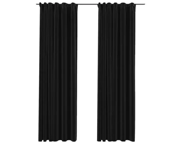 Ultimissimo Modello vidaXL cortinas opacas ganchos look de lino 2 pzas antracita 140x225cm | Brico Depôt