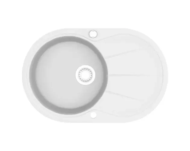 Ultimissimo Modello vidaXL fregadero de cocina de granito con un seno ovalado blanco | Brico Depôt