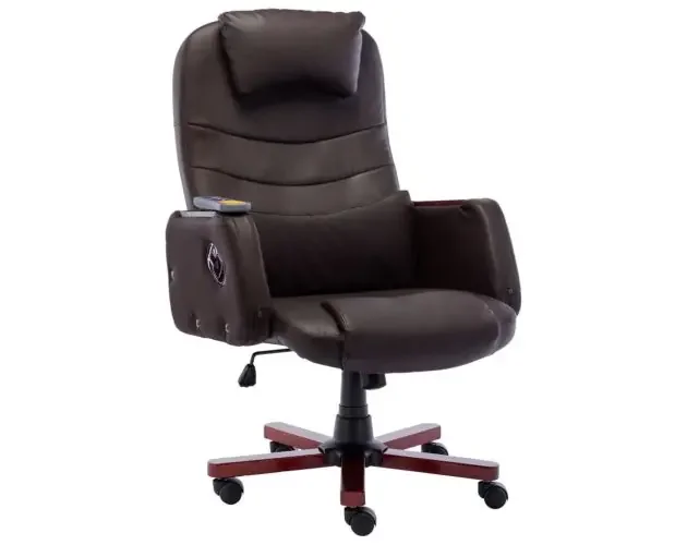Ultimissimo Modello vidaXL silla de oficina de masaje de cuero sintético marrón | Brico Depôt