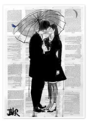 Un pajarito, la luna y los enamorados de Loui Jover