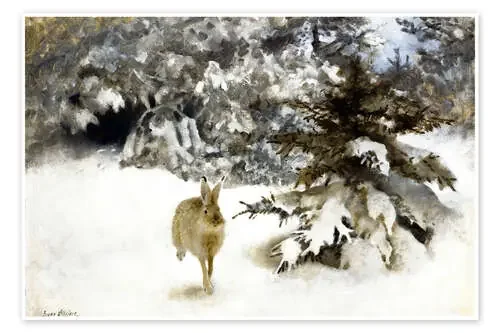 Una liebre en la nieve de Bruno Andreas Liljefors ARTOTHEK