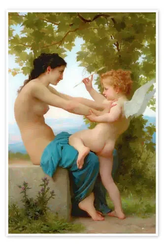 Una mujer defendiéndose contra Eros de William Adolphe Bouguereau Master Collection