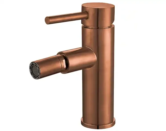 Valaz grifo de bidet monomando redondo caño recto oro rosa cepillado | Brico Depôt Vendita Finale