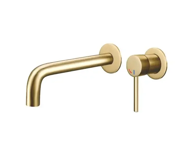 Valaz grifo lavabo redondo apertura agua fría oro mate con caño 21cm | Brico Depôt Economico