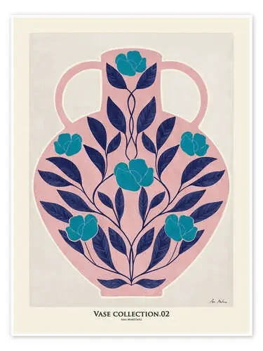 Vase with symmetrical roses design de EL BUEN LIMÓN