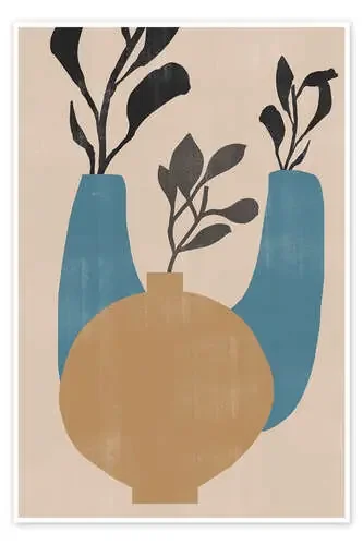 Vases in Beige and Blue de The MIUUS STUDIO 1x