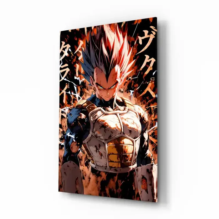 Vegeta Saiyan Prince Glass Wall Art Designer Collection – 28.5 » X 18 «