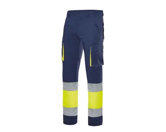 Velilla pantalon 100% aLGodon av l azul navy/amarillo fluor | Brico Depôt Quantità Limitata