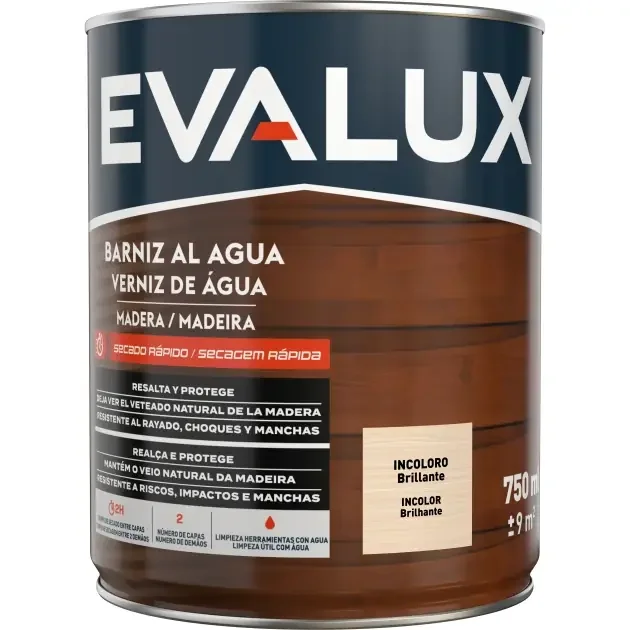 Vendita Finale Barniz agua incoloro brillo 750 ml Evalux | Brico Depôt