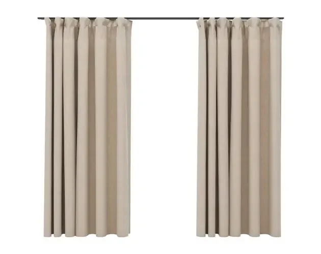 Vendita Finale vidaXL cortinas opacas con ganchos look de lino 2 pzas beige 140x175cm | Brico Depôt