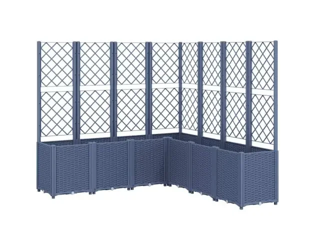 Vendita Finale vidaXL jardinera con enrejado pp azul gris 160x160x140 cm | Brico Depôt