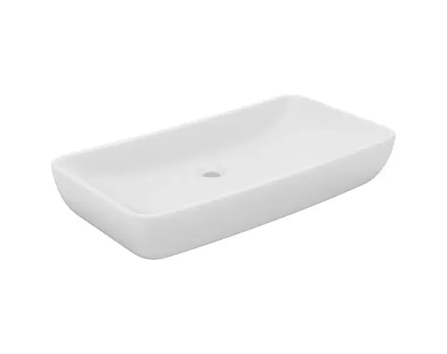 Vendita Finale vidaXL lavabo de lujo de cerámica rectangular blanco mate 71×38 cm | Brico Depôt