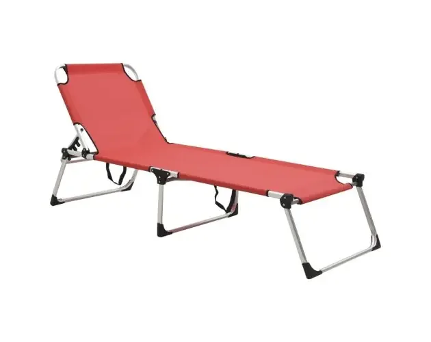 Vendita Finale vidaXL tumbona senior extra alta plegable aluminio roja | Brico Depôt
