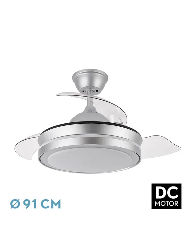 Ventilador Alto Rendimiento Retráctil Plata 91cm