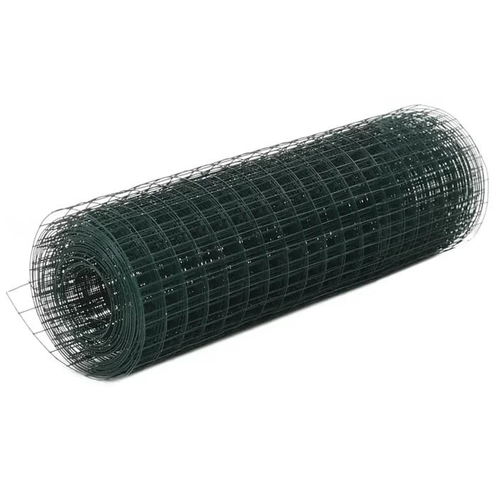 vidaXL Alambrada de gallinero acero revestimiento PVC verde 10×0,5 m