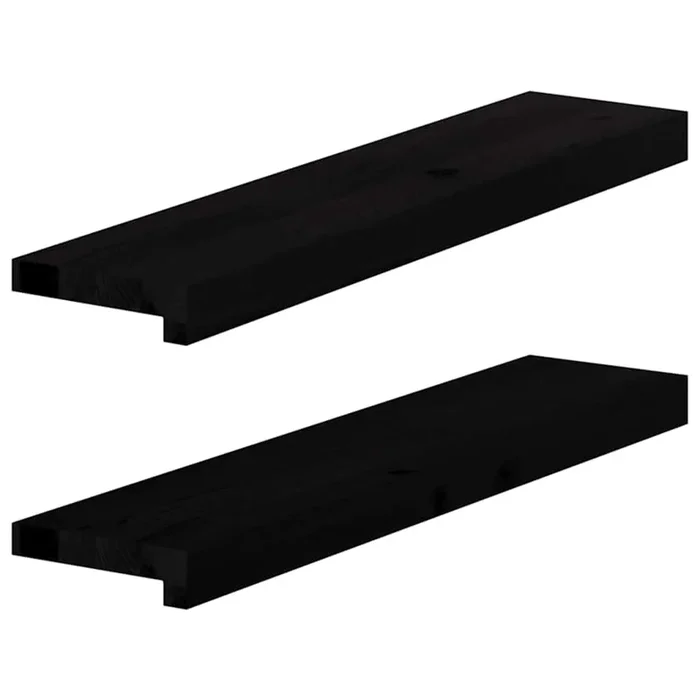 vidaXL Alféizares de ventana 2 uds madera maciza roble marrón oscuro